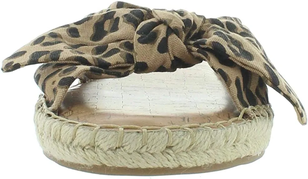 NINE WEST Womens Brock Animal Print Bow Espadrilles Tan 8 Medium (B,M)