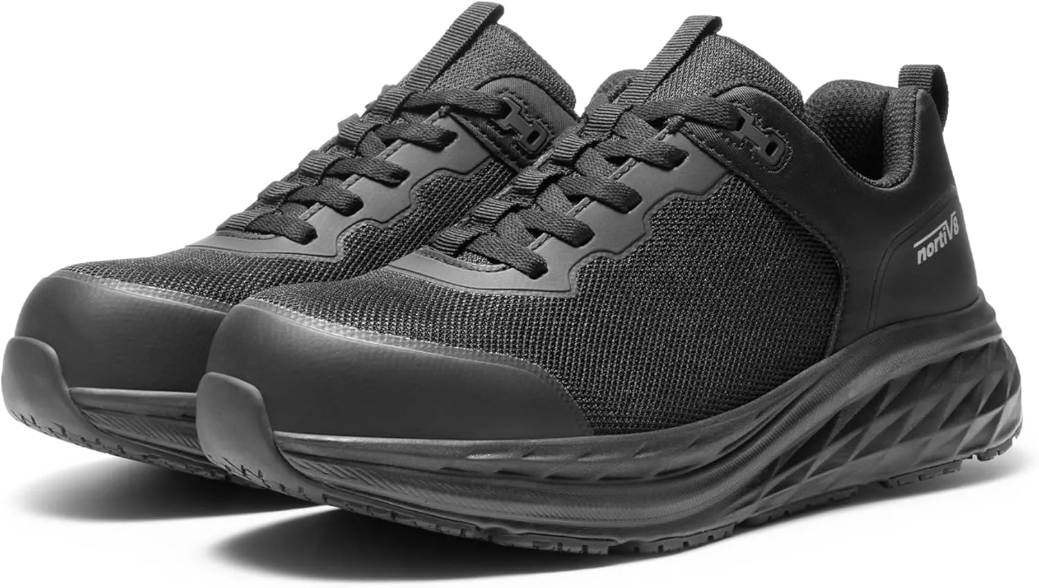 NORTIV 8 Steel Toe Shoes for Men Slip Resistant Comfortable Work Shoes