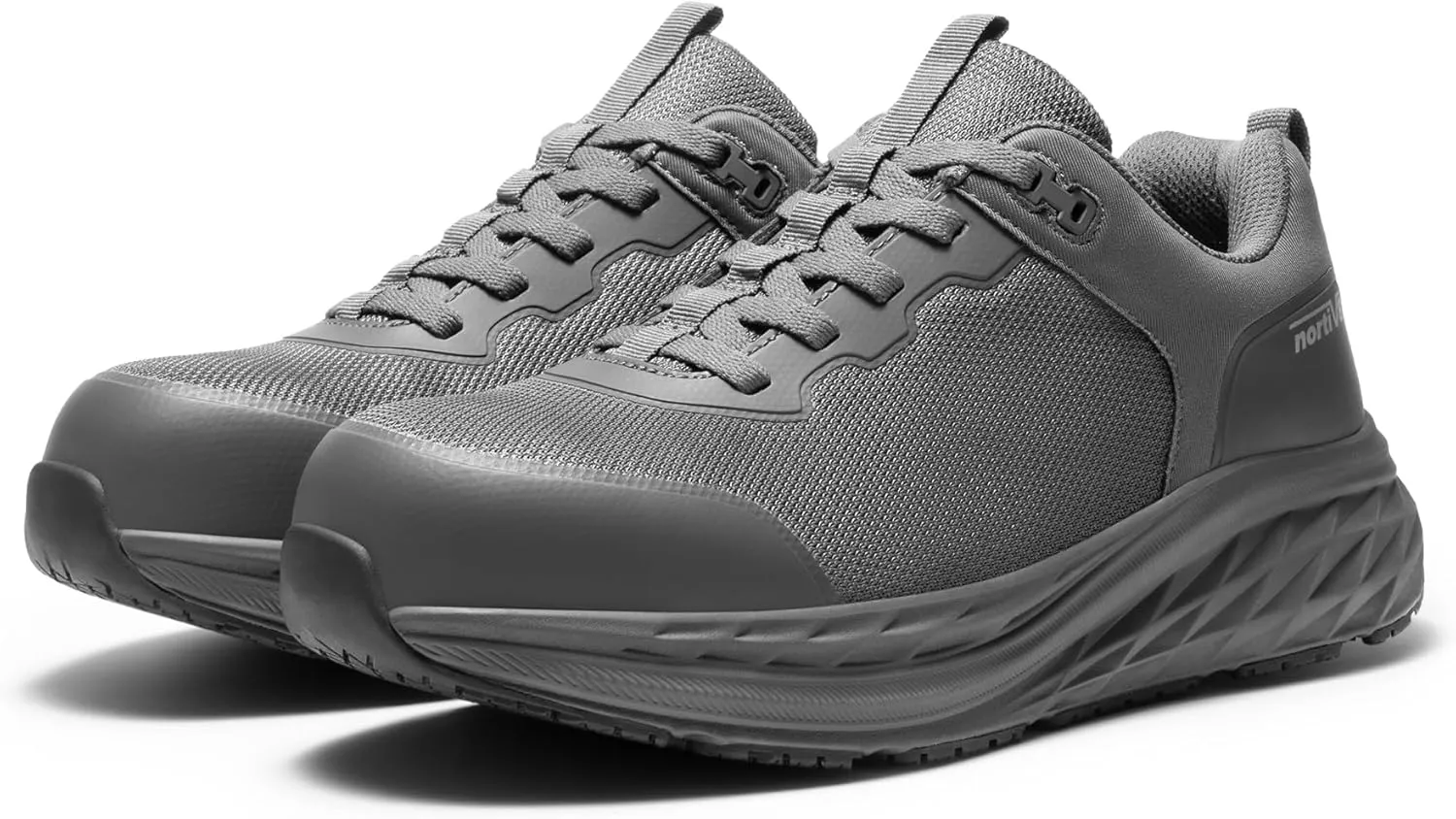 NORTIV 8 Steel Toe Shoes for Men Slip Resistant Comfortable Work Shoes