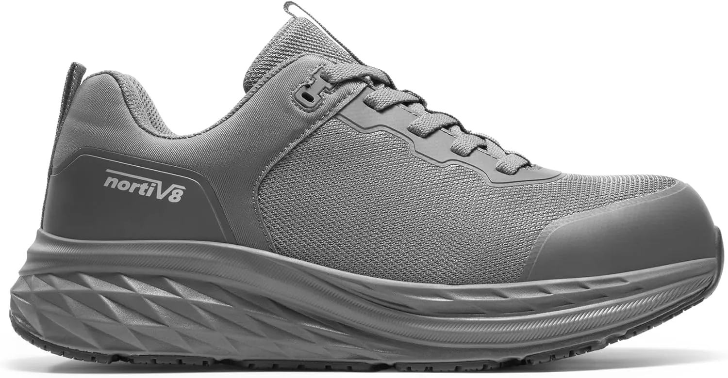 NORTIV 8 Steel Toe Shoes for Men Slip Resistant Comfortable Work Shoes