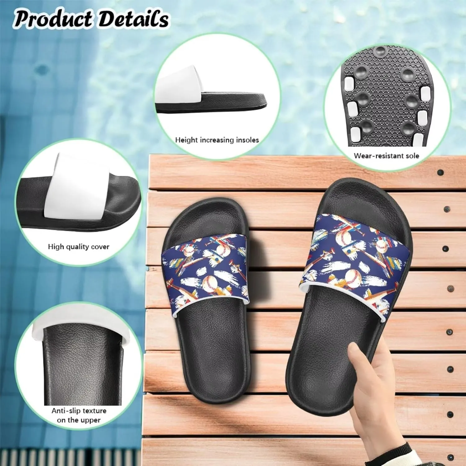 Novelty Patten Kids Cloud Slides Sandals Sports Ball Indoor House Slippers Tractor Print Shower Shoes for Boys Girls Comfort Footbed Slipper Open Toe Outdoor Sandal