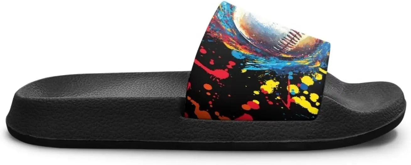 Novelty Patten Kids Cloud Slides Sandals Sports Ball Indoor House Slippers Tractor Print Shower Shoes for Boys Girls Comfort Footbed Slipper Open Toe Outdoor Sandal