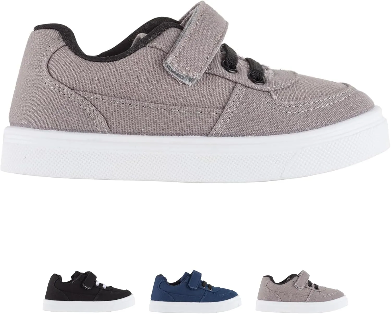 Oomphies Ethan Boys Low-Top Sneakers – Canvas Upper, Hook & Loop Closure, Cushioned Footbed & Durable Rubber Sole
