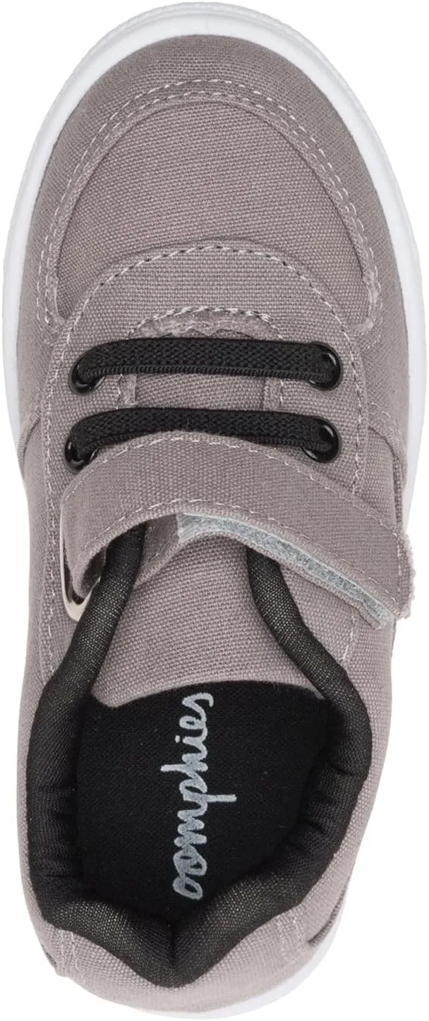 Oomphies Ethan Boys Low-Top Sneakers – Canvas Upper, Hook & Loop Closure, Cushioned Footbed & Durable Rubber Sole