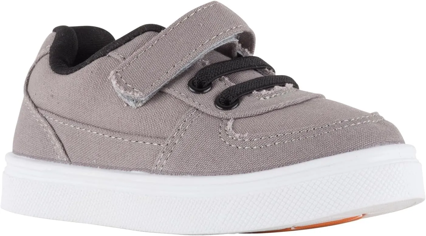Oomphies Ethan Boys Low-Top Sneakers – Canvas Upper, Hook & Loop Closure, Cushioned Footbed & Durable Rubber Sole