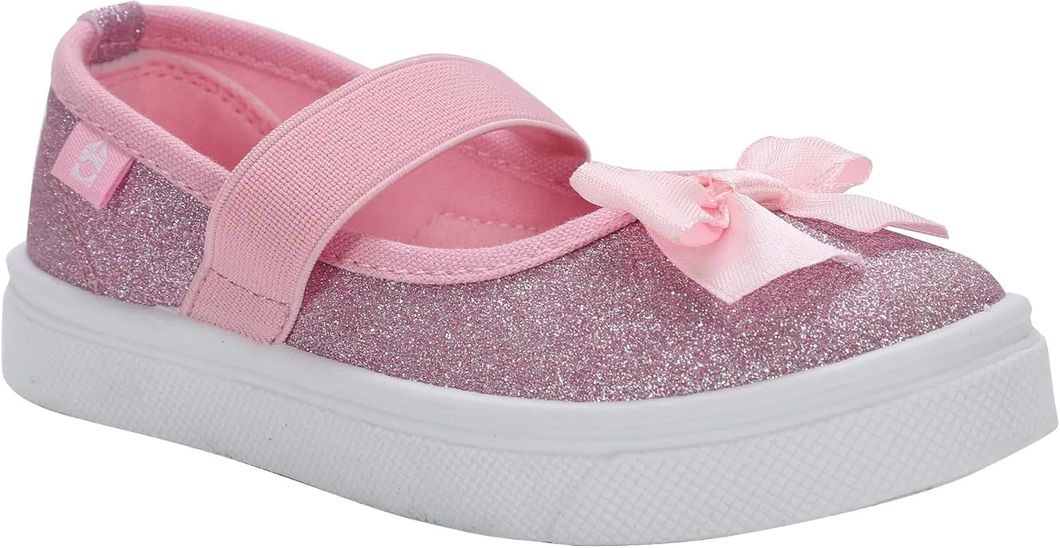 Oomphies Quinn Slip-On Mary Jane Shoes for Girls – Comfortable Elastic Strap, Cushioned Insole & Durable Rubber Sole