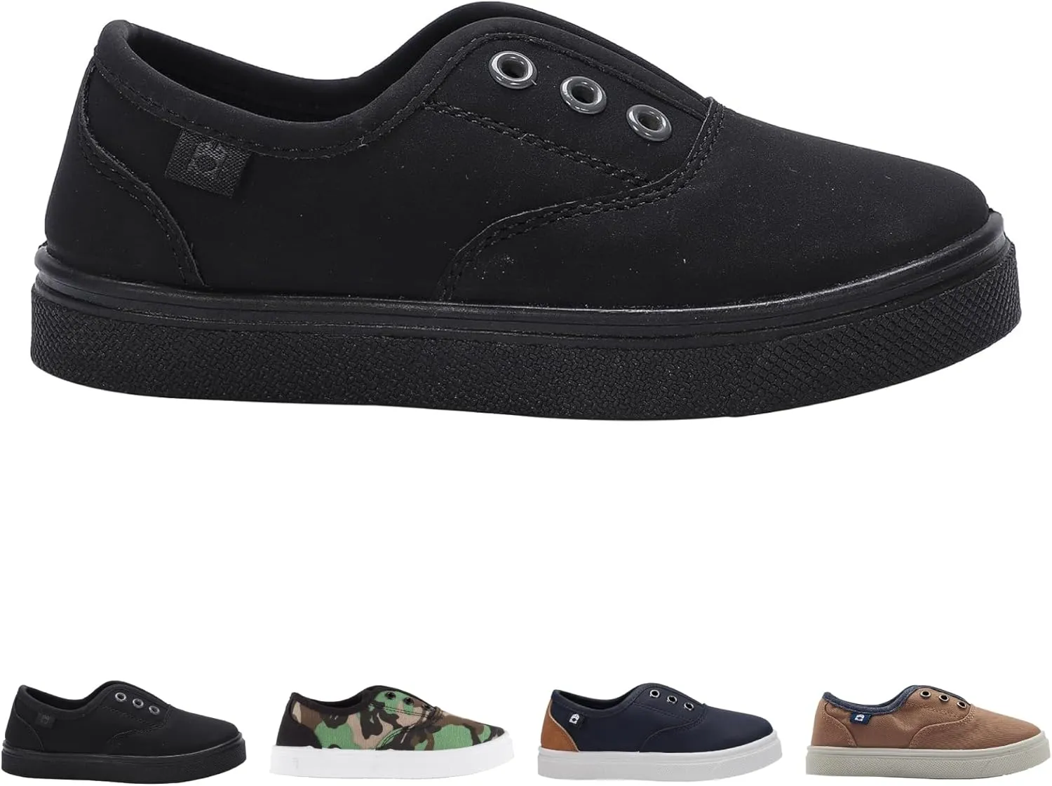 Oomphies Robin Boys Slip-On Sneakers – Canvas Upper, Elastic Strap, Cushioned Insole & Durable Rubber Sole