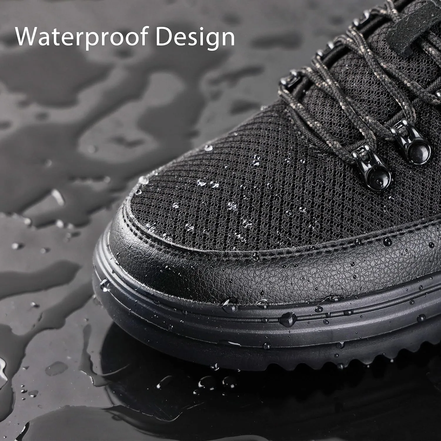 OrthoComfoot Men's Orthopedic Hiking Boots, Water Resistant Outdoor Walking Shoes for Plantar Fasciitis, Light-Weight Casual Sneakers for Ankle and Foot Pain Relief