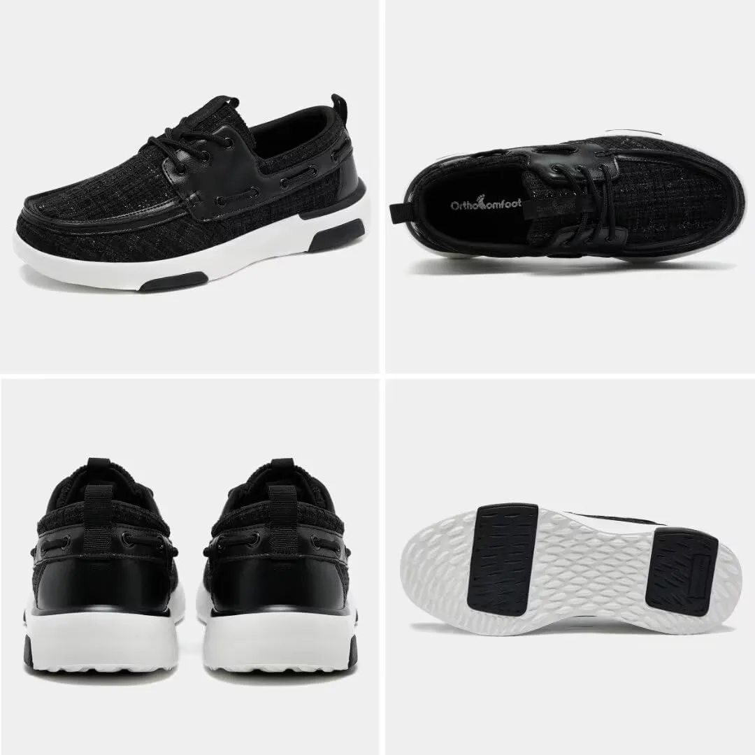 OrthoComfoot Men's Orthopedic Walking Shoes with Arch Support: Casual Plantar Fasciitis Slip-On Loafers for Flat Feet, Orthotic Adjustable Fashion Sneakers for Foot and Heel Pain