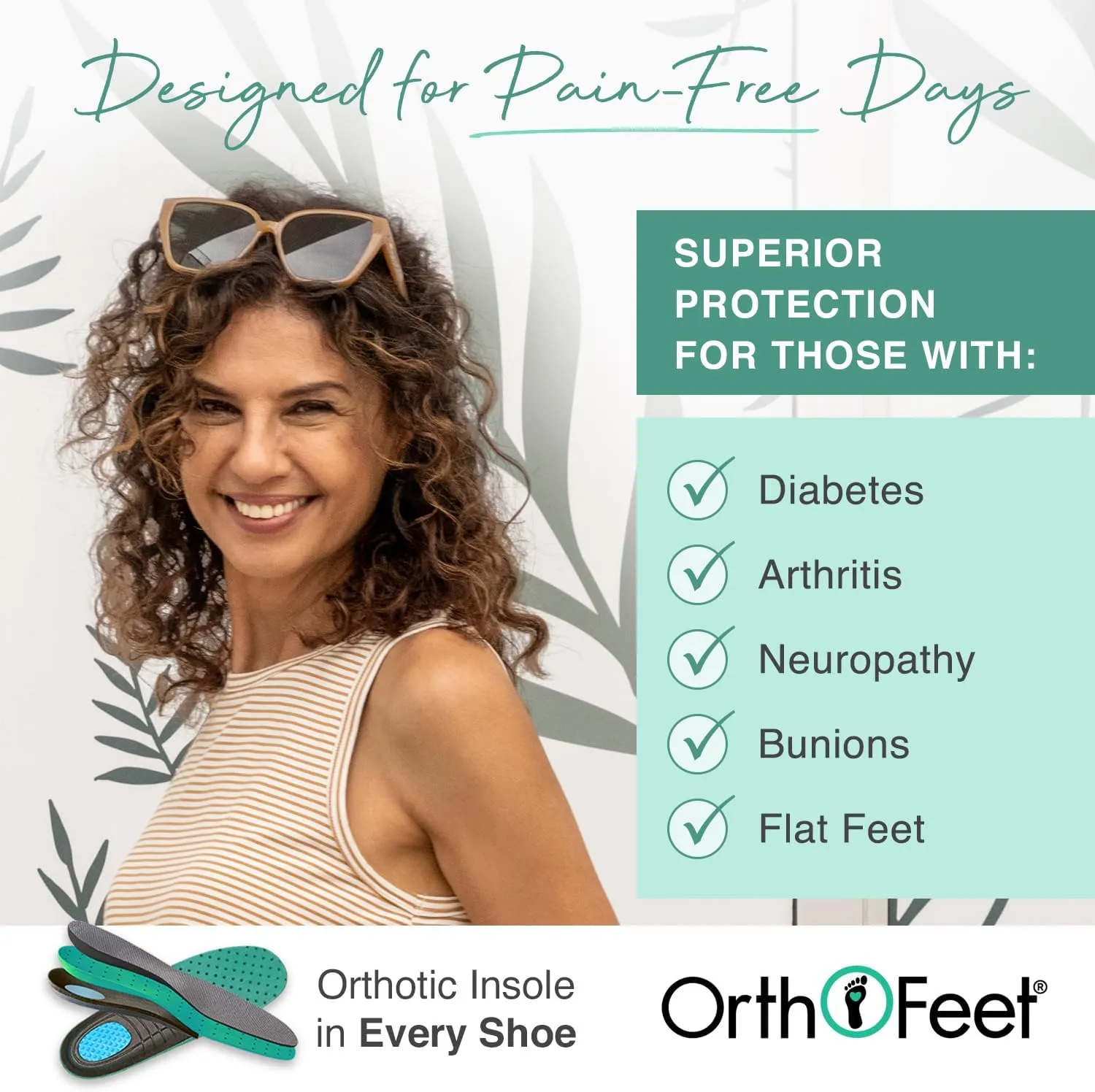 Orthofeet Women's Orthopedic Fabric Calypso Hands-Free Slip-On Sandals
