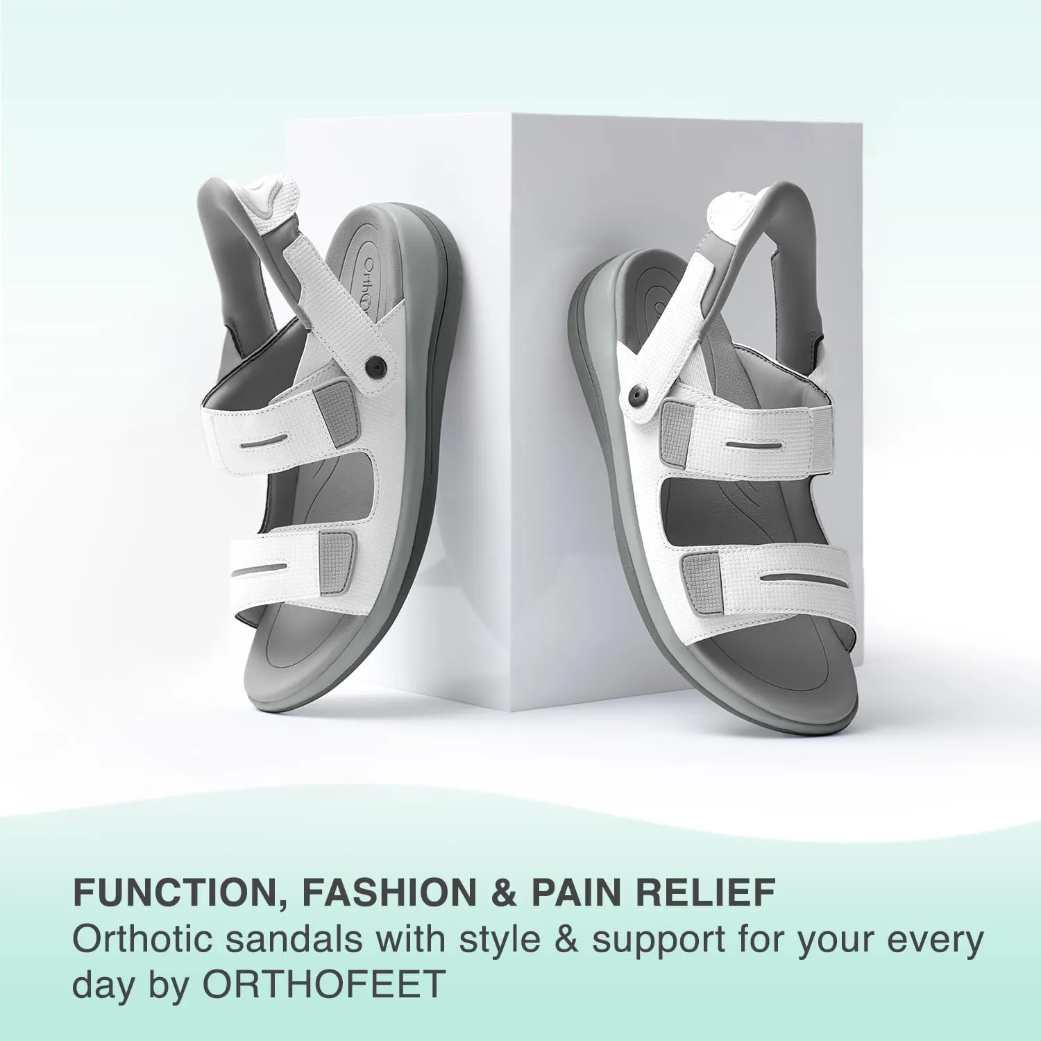 Orthofeet Women's Orthopedic Fabric Calypso Hands-Free Slip-On Sandals