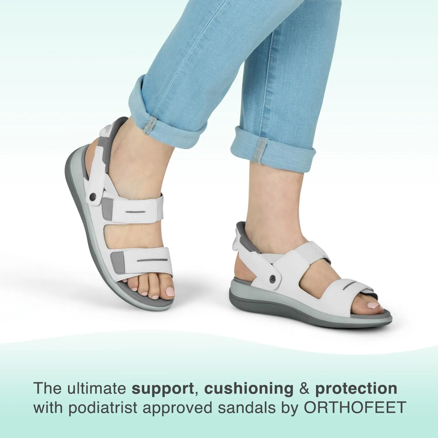 Orthofeet Women's Orthopedic Fabric Calypso Hands-Free Slip-On Sandals
