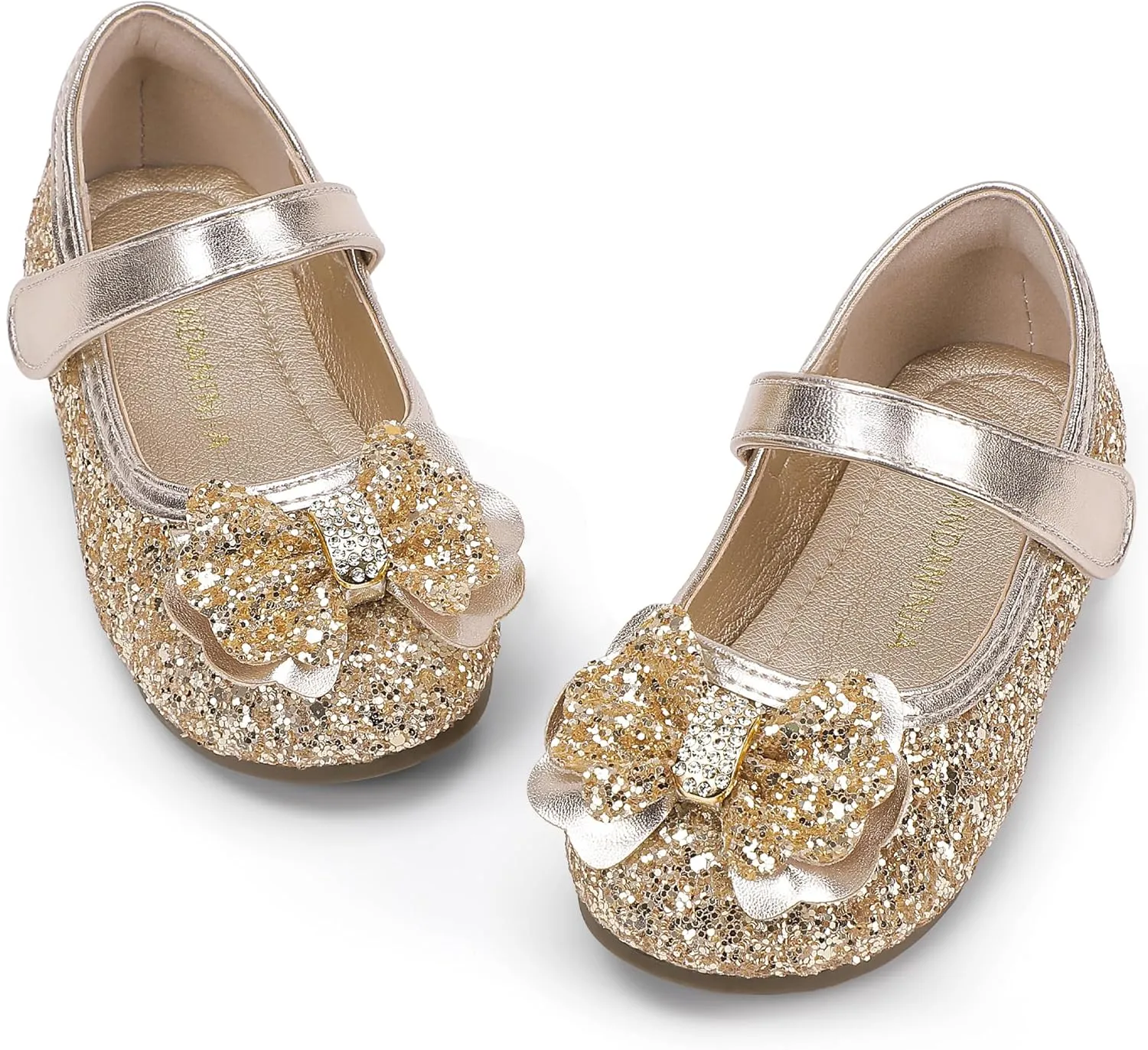 PANDANINJIA Flower Girl Shoes Toddler Little Kid Ballet Flats Pearls Wedding Party Mary Jane Girls Dress Shoes