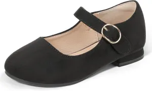 PANDANINJIA Girls Dress Shoes Patent Ballerina Flats Toddler Little Big Kid Mary Jane Low Heels Shoes