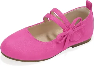 PANDANINJIA Naomi Girls Dress Shoes Mary Jane Ballet Flats Flower Girl Wedding Party Communion Shoes for Toddler Little Kid Big Kid