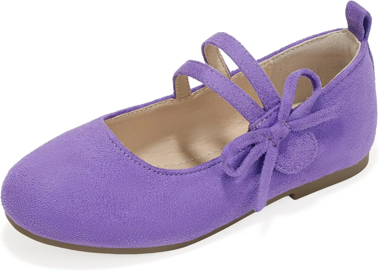 PANDANINJIA Naomi Girls Dress Shoes Mary Jane Ballet Flats Flower Girl Wedding Party Communion Shoes for Toddler Little Kid Big Kid
