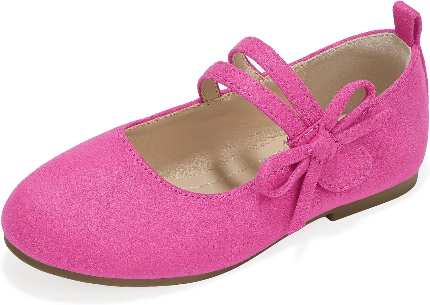 PANDANINJIA Naomi Girls Dress Shoes Mary Jane Ballet Flats Flower Girl Wedding Party Communion Shoes for Toddler Little Kid Big Kid