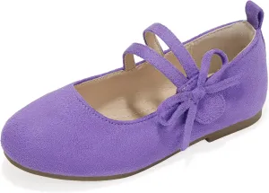 PANDANINJIA Naomi Girls Dress Shoes Mary Jane Ballet Flats Flower Girl Wedding Party Communion Shoes for Toddler Little Kid Big Kid