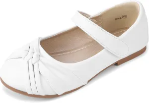 PANDANINJIA Rika Girls Dress Shoes Flower Girl Mary Jane Flats Wedding Party School Shoes for Toddler Little Kid Big Kid