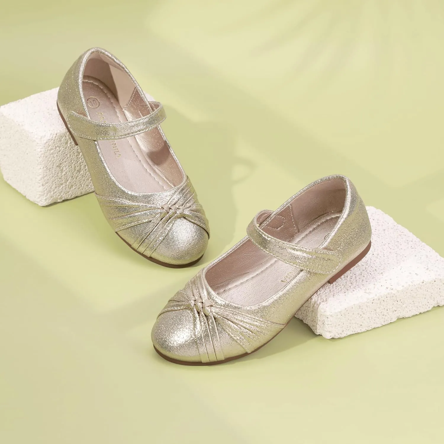 PANDANINJIA Rika Girls Dress Shoes Flower Girl Mary Jane Flats Wedding Party School Shoes for Toddler Little Kid Big Kid