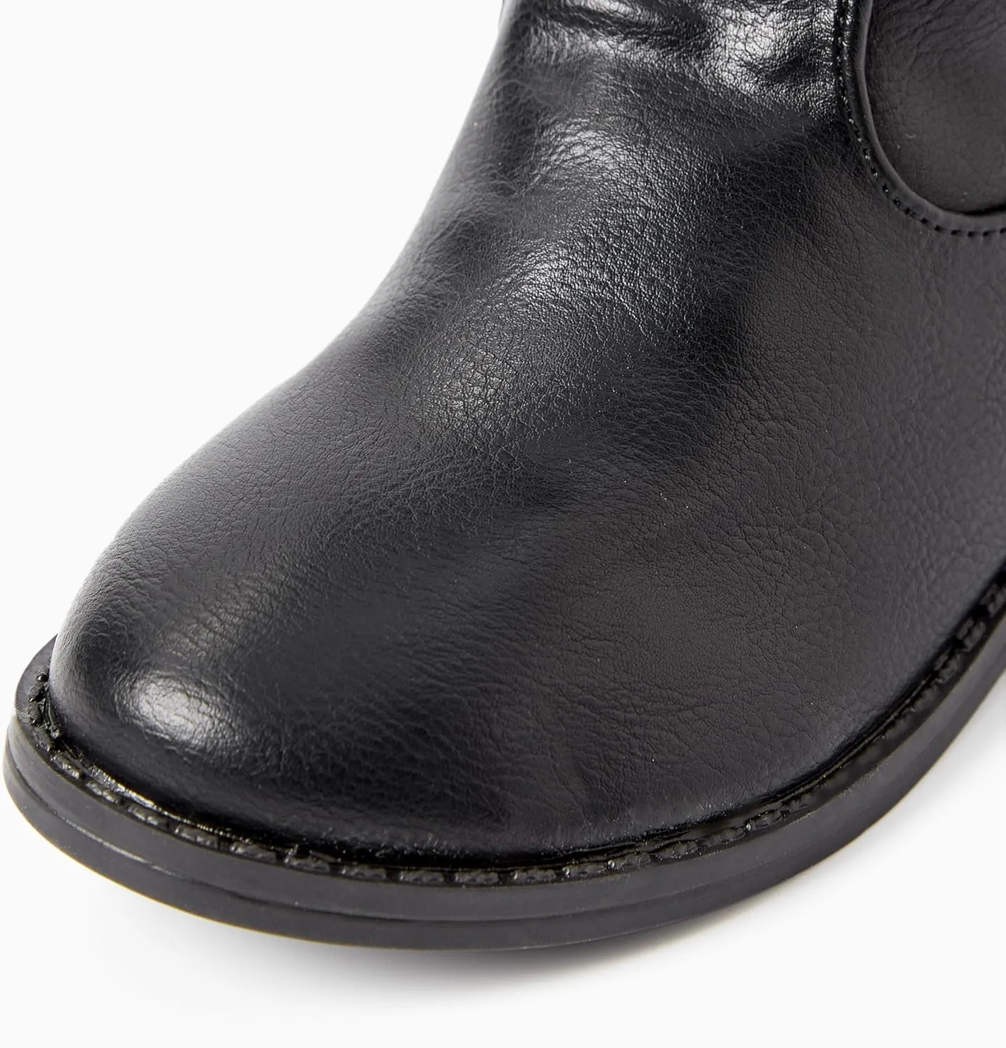 PATPAT Girls Knee-High Fashion Boot Side Zipper and Buckle Strap Riding Boots
