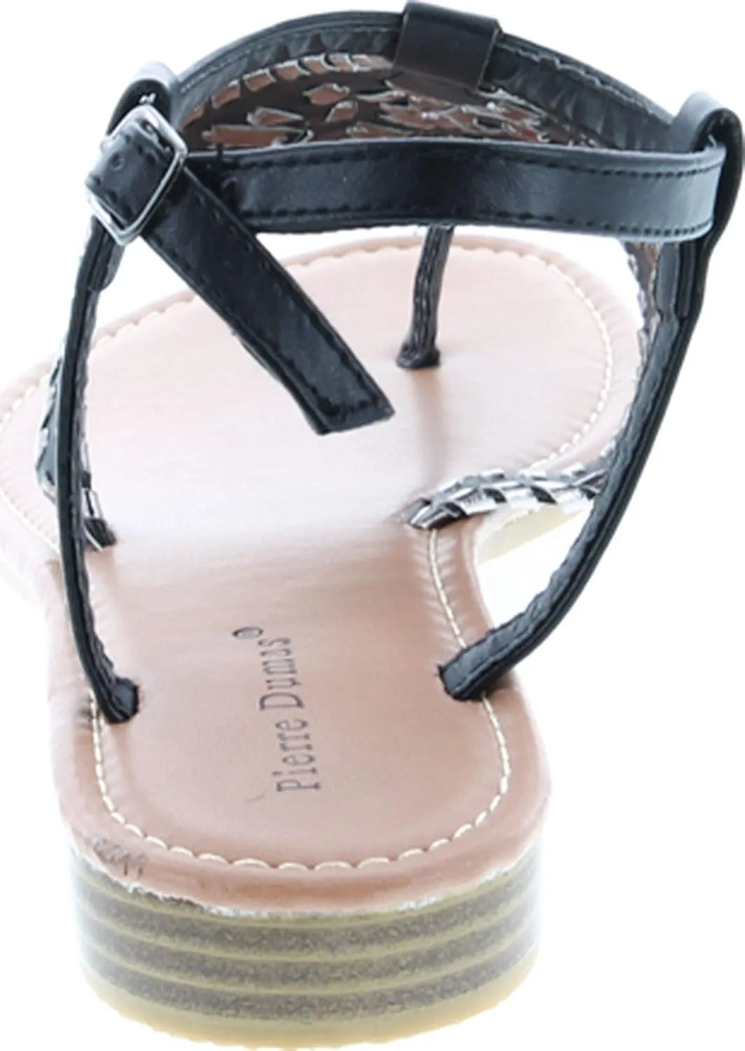 Pierre Dumas Women's Rosetta-10 Whipstitch Thong Low Heel Casual Sandals