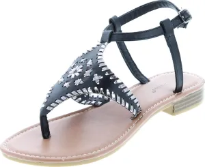Pierre Dumas Women's Rosetta-10 Whipstitch Thong Low Heel Casual Sandals