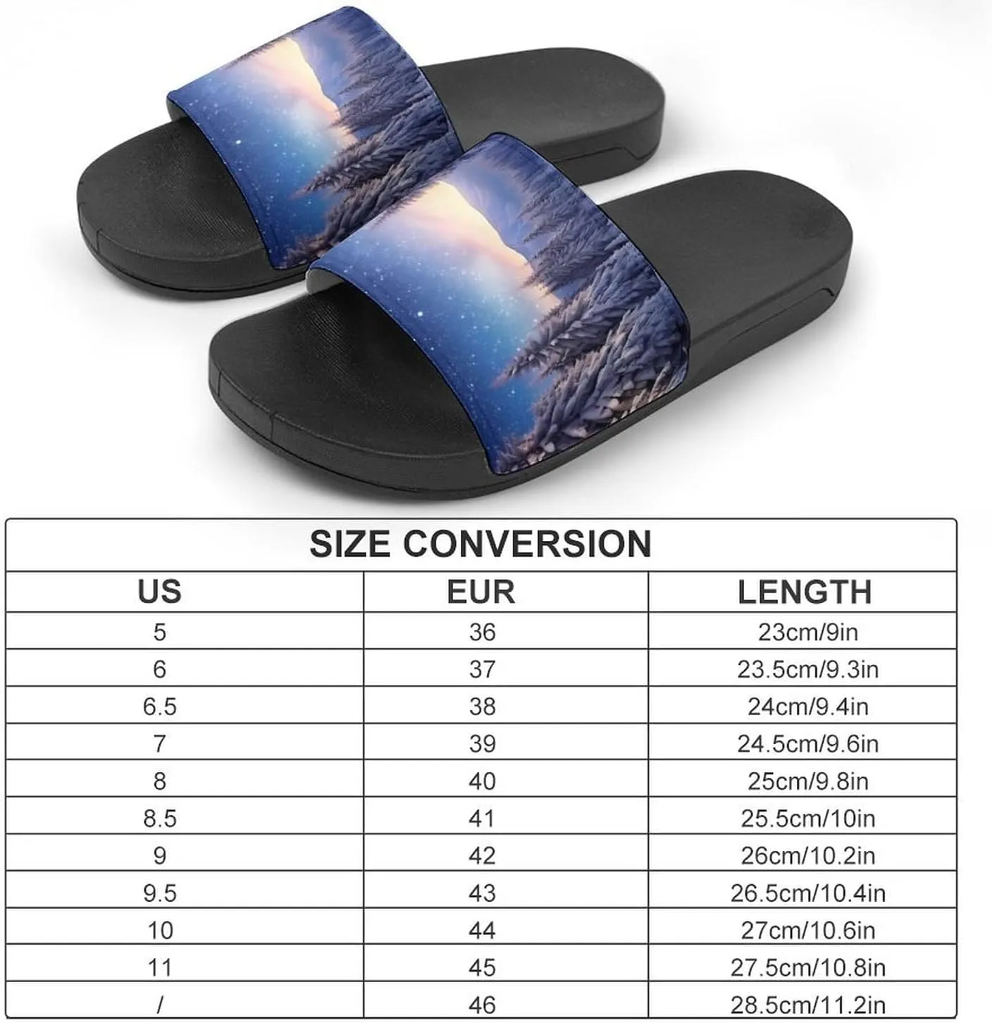 Pine in Winter Non Slip Slides Sandals for Women Men Quick Drying Shower Shoes for Bathroom Pool Beach