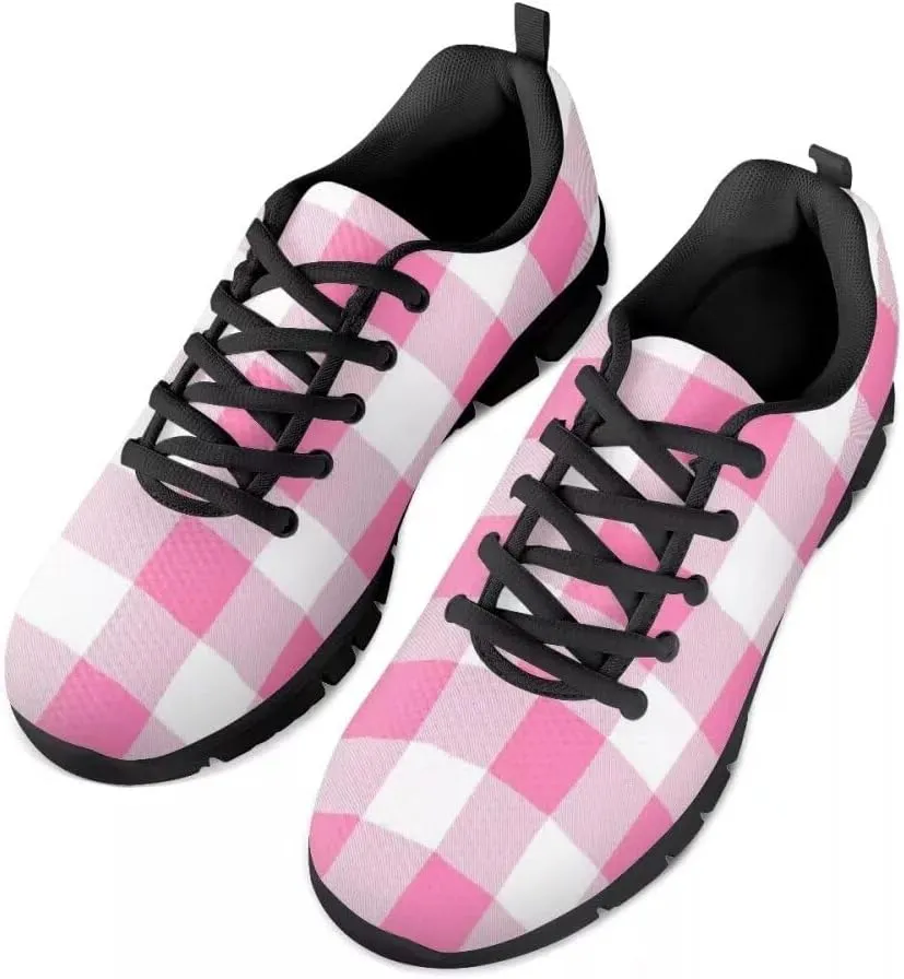 PinUp Angel Women's Buffalo Plaid Walking Shoes Slip on Lightweight Tennis Shoes Sneakers