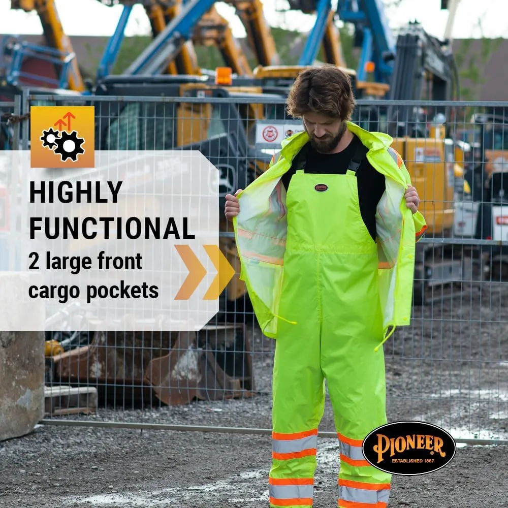 Pioneer Hi Vis Lightweight Waterproof Safety Rain Suit - Reflective Work Rain Gear for Men and Women
