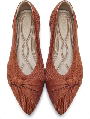 Pointed Toe Flats for Women Ballet Flats Comfortable Dressy Knit Lightweight Casual for Work Office Womens Flats