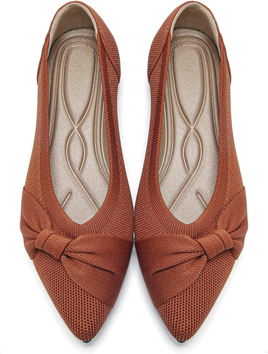 Pointed Toe Flats for Women Ballet Flats Comfortable Dressy Knit Lightweight Casual for Work Office Womens Flats