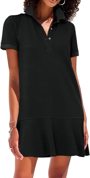 Polo Dress for Women Short Sleeve Ruffle Hem Golf Tennis Workout Dress Pleated Summer Mini Dresses