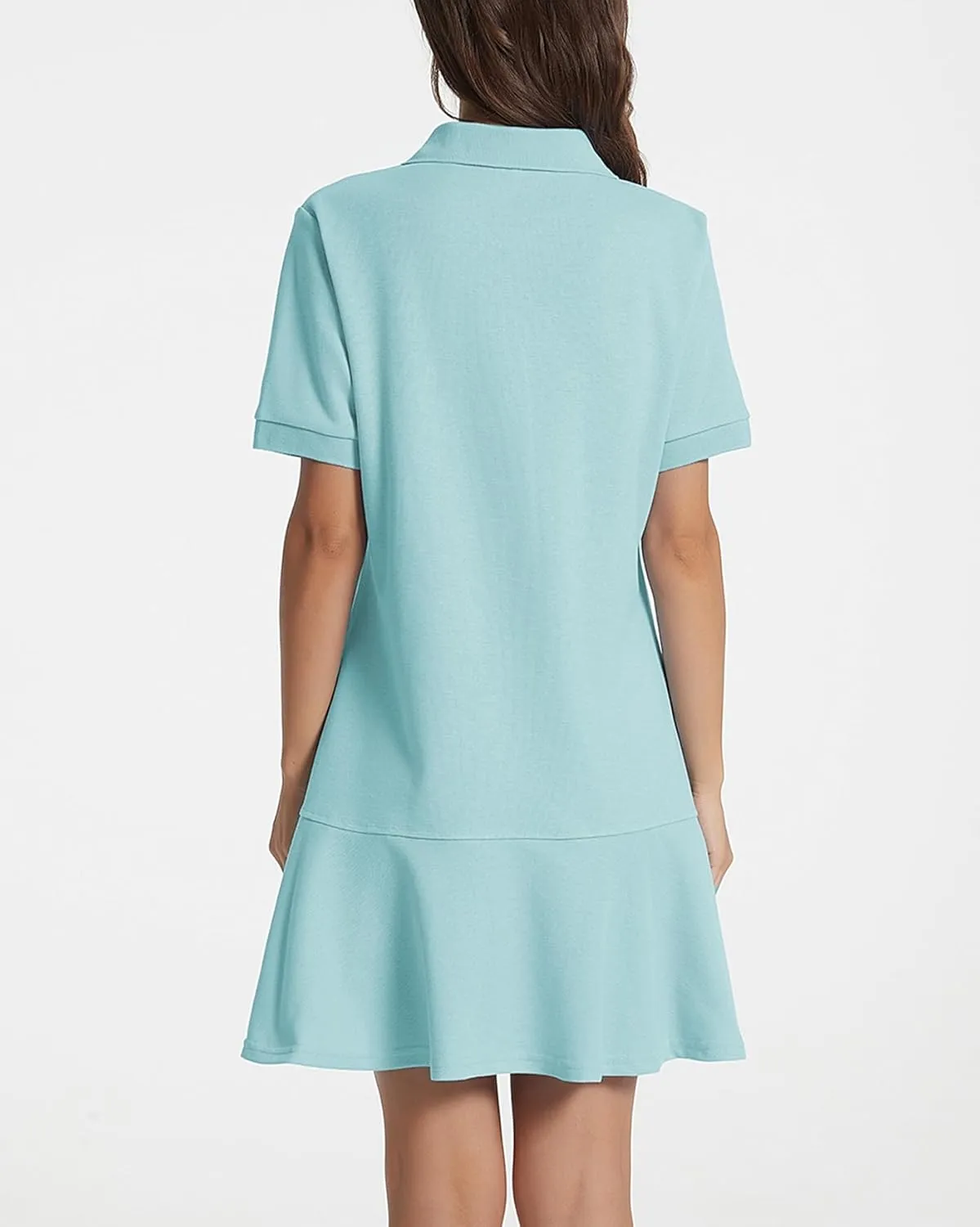 Polo Dress for Women Short Sleeve Ruffle Hem Golf Tennis Workout Dress Pleated Summer Mini Dresses