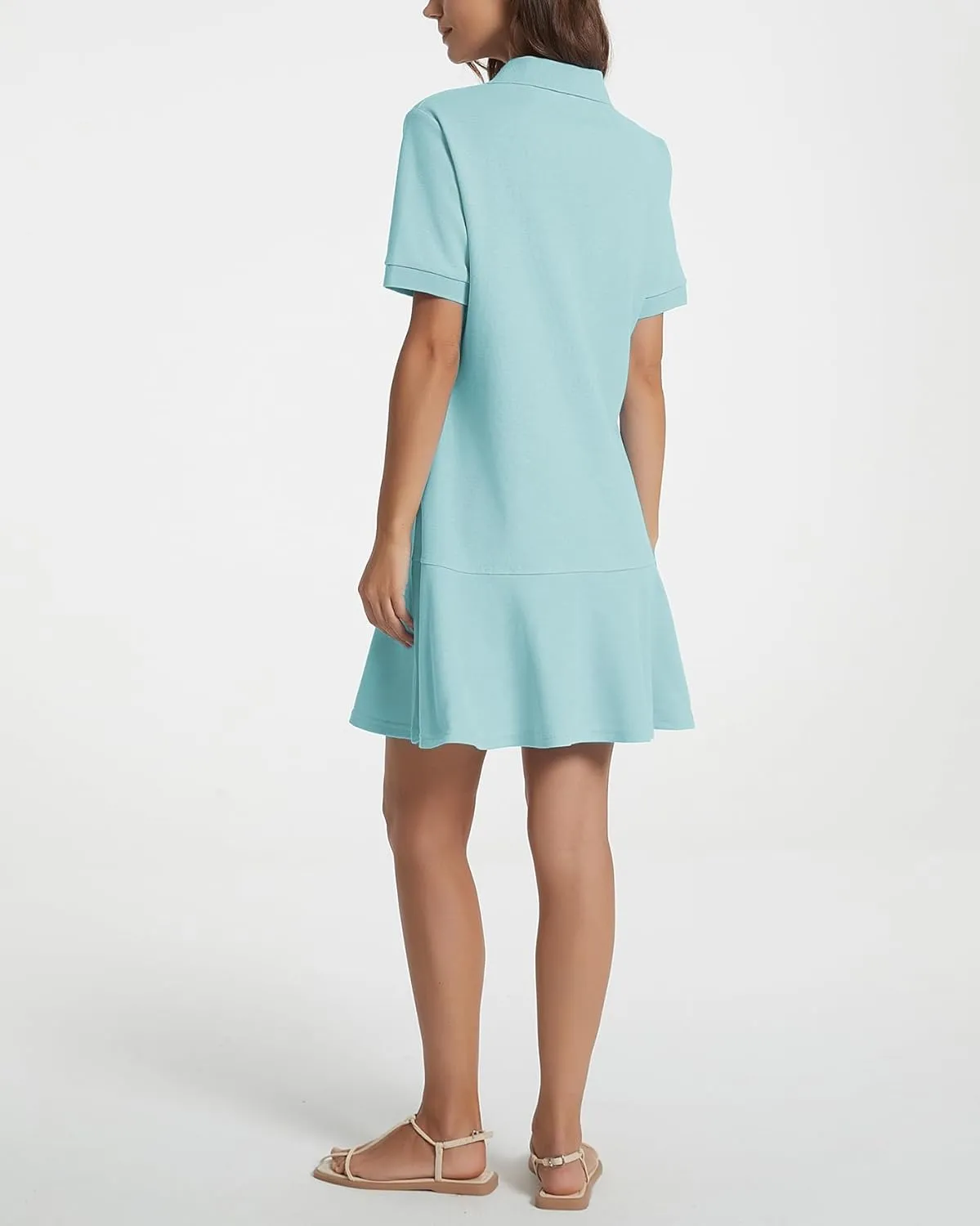 Polo Dress for Women Short Sleeve Ruffle Hem Golf Tennis Workout Dress Pleated Summer Mini Dresses