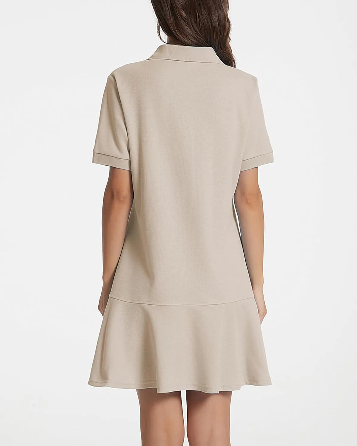 Polo Dress for Women Short Sleeve Ruffle Hem Golf Tennis Workout Dress Pleated Summer Mini Dresses