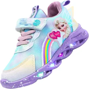 Princess Sneakers for Girls Light Up Shoes Zapatos para Niñas Baby Toddler Shoes Birthday Tenis para Niñas Xmas