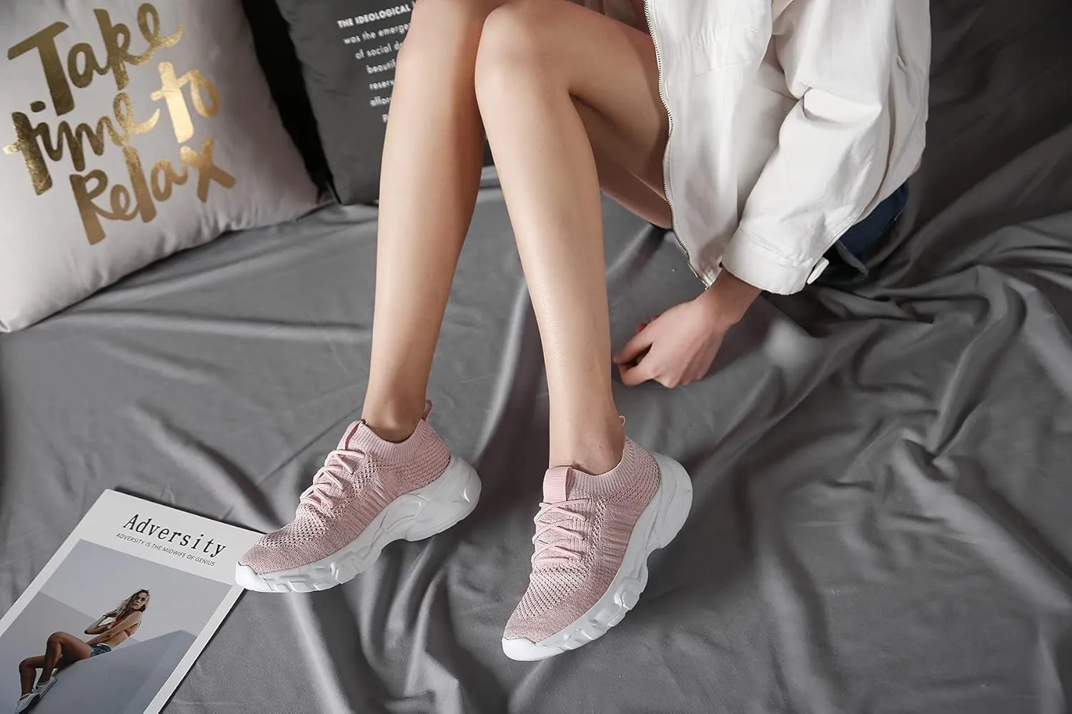 Pt&Hq Comfortable Tennis Running Shoes for Women Lightweight and Slip On Sneakers Casual Women's Walking Shoes