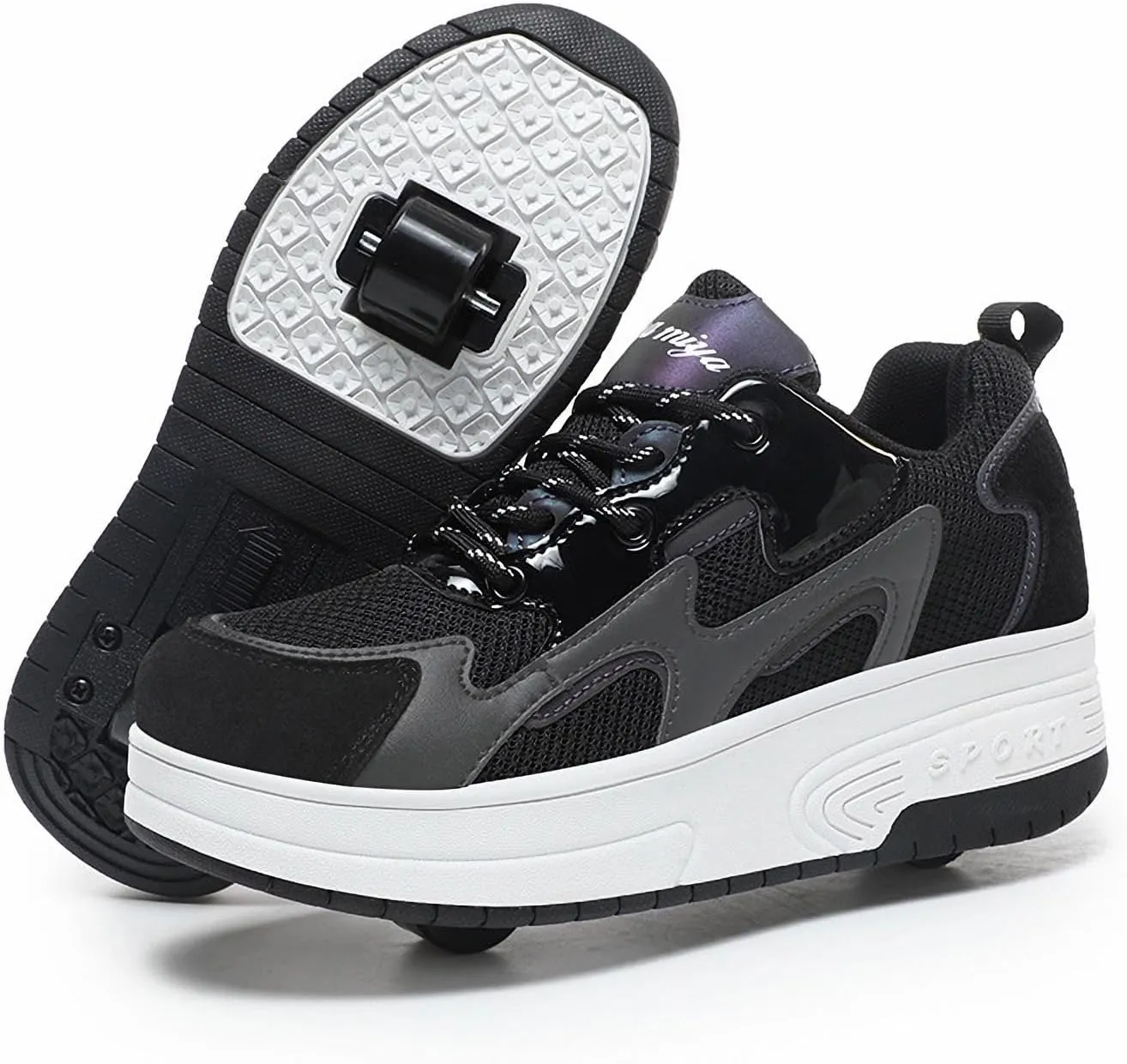 Roller Shoes Boys Girls Roller Skates Comfortable Sneakers with Wheels for Kids Women Wheeled Footwear Retractable Breatheable Shoes Beginner Exercise Skates Birthday Gifts Christmas