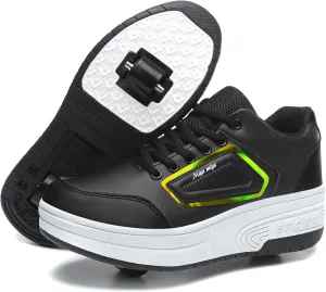 Roller Shoes Boys Girls Roller Skates Comfortable Sneakers with Wheels for Kids Women Wheeled Footwear Retractable Breatheable Shoes Beginner Exercise Skates Birthday Gifts Christmas