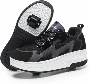 Roller Shoes Boys Girls Roller Skates Comfortable Sneakers with Wheels for Kids Women Wheeled Footwear Retractable Breatheable Shoes Beginner Exercise Skates Birthday Gifts Christmas