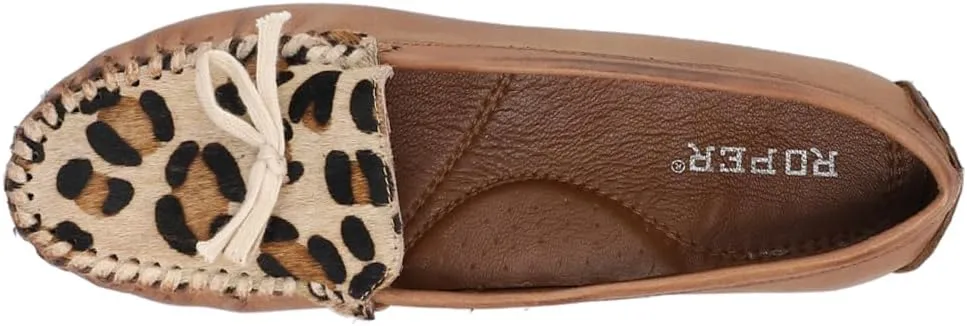 ROPER Womens Lilly Leopard Moccasins Flats Casual - Brown