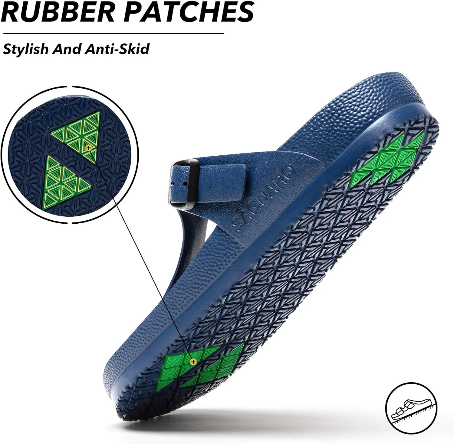 SAGUARO Men's Women's Comfort Double Buckle Sandals Lightweight Adjustable EVA Sandals with Rubble Sole