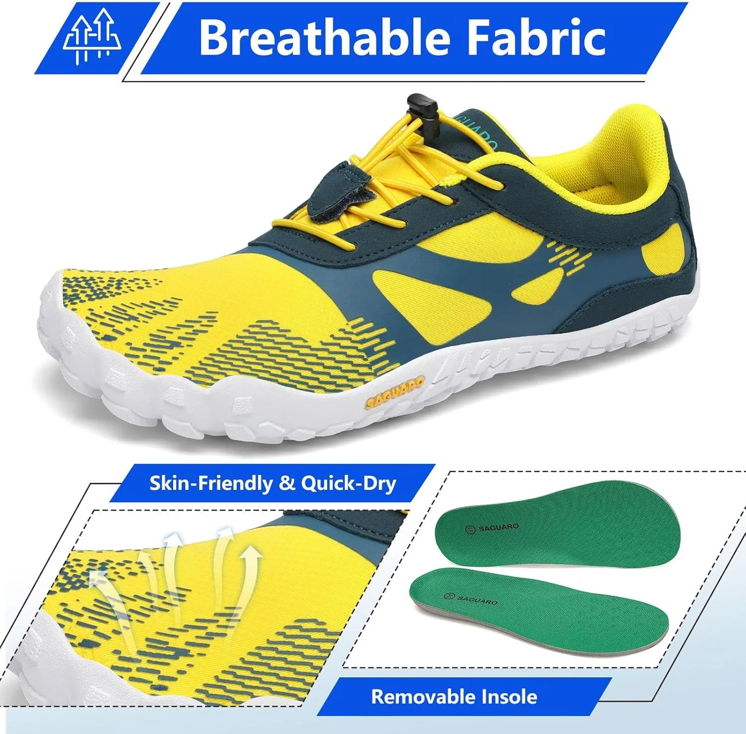 SAGUARO Womens Mens Barefoot Shoes Minimalist Trail Runner Wide Toe Box Zero Drop Outdoor Cross Training Shoe