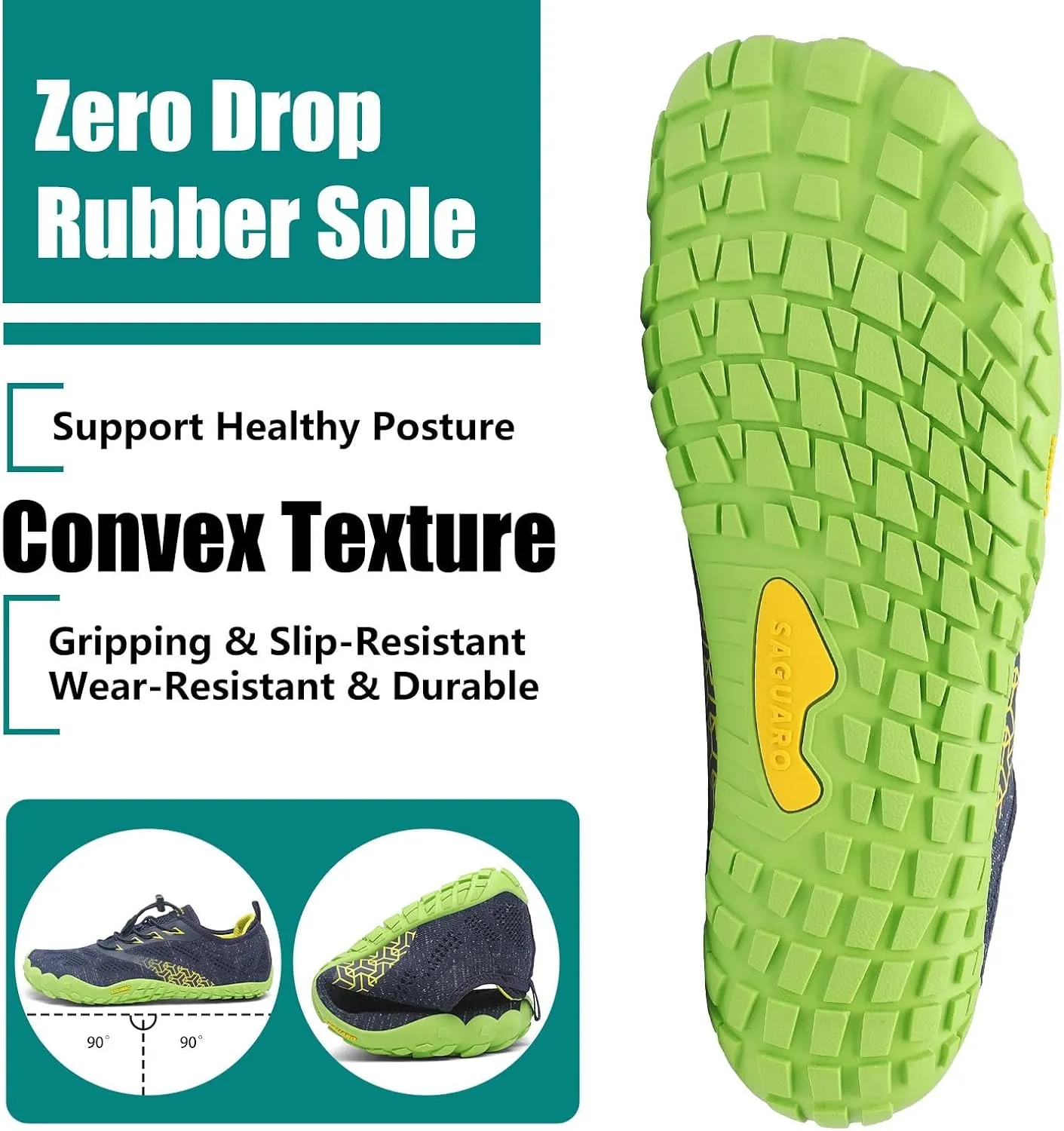 SAGUARO Womens Mens Barefoot Shoes Minimalist Trail Runner Wide Toe Box Zero Drop Outdoor Cross Training Shoe