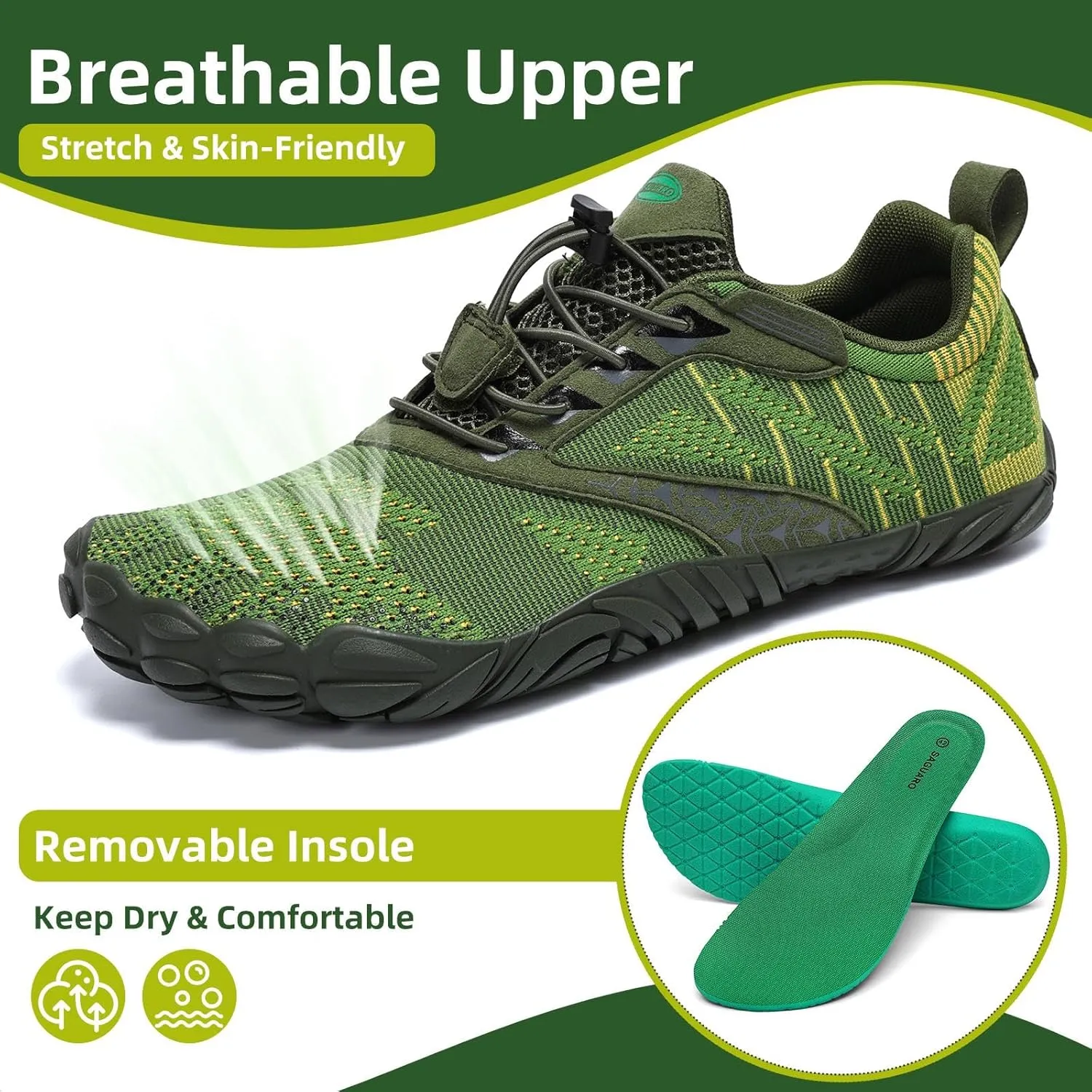 SAGUARO Womens Mens Barefoot Shoes Minimalist Trail Runner Wide Toe Box Zero Drop Outdoor Cross Training Shoe