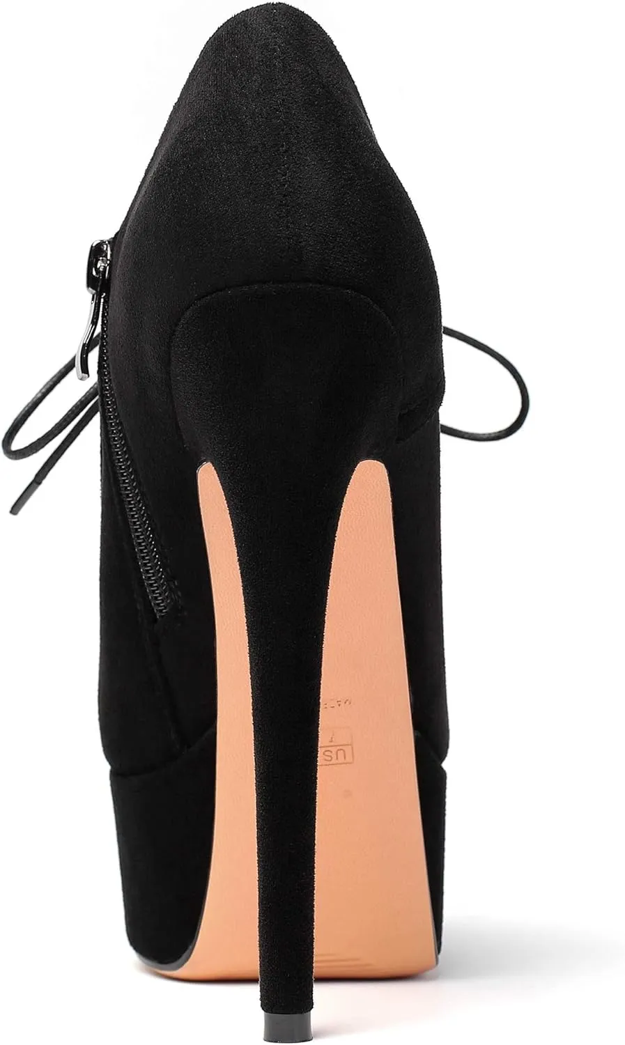 SAMMITOP Women's Round Toe Lace Up Ankle Boots Platform High Heel Pumps Party Dress Shoes