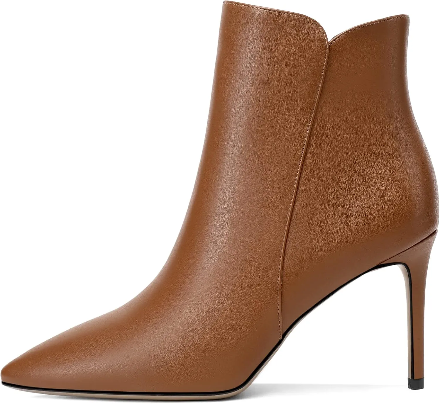 SAMMITOP Women's Stiletto Heel Ankle Booties Stiletto Heel Closed Toe Heeled Booties Lace Up Boots with Sexy Side Zipper Fashion Booties Fall Winter Shoes 3.5''