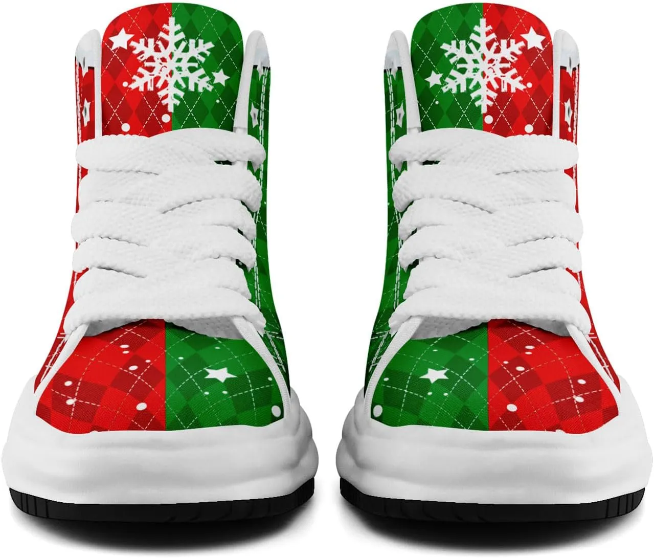 Santa-Themed High-Top Sneakers, Festive Footwear, Comfortable Lightweight Shoes for Men Women, Christmas Day