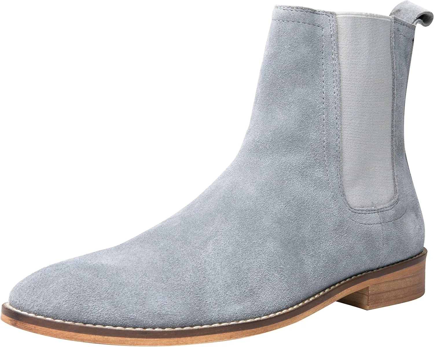 Santimon Chelsea Boots Men Suede Casual Dress Boots Ankle Boots Formal Shoes Black Brown Grey